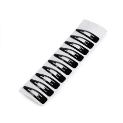 Agrafe de păr clic clac - Negru (10 Bucăți)