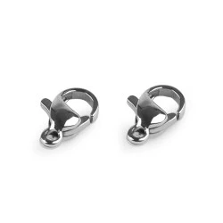 Închizătoare carabină / lobster oțel inoxidabil 6x10 mm - Platinum (10 Bucăți)