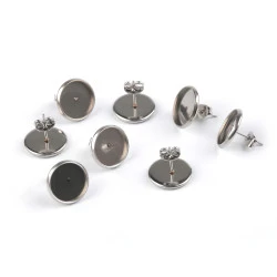 Baza cercei din otel inoxidabil ø12 mm - Platinum (10 Bucăți)