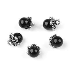 Nasture  / pandantiv perla ø9 mm - Negru (25 Bucăți)