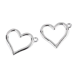 Pandantiv inimă 21x25 mm - Platinum (5 Bucăți)