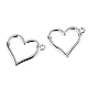 Pandantiv inimă 21x25 mm - Platinum (5 Bucăți)