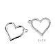 Pandantiv inimă 21x25 mm - Platinum (5 Bucăți)