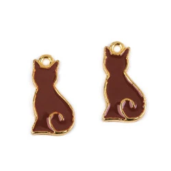 Pandantiv pisica - Maro bronz (2 Bucăți)