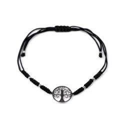 Brățară din oțel inoxidabil shamballa, arborele vieții - Negru (1 Bucată)