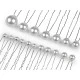 Set de agrafe cu perle mix dimensiuni - Alb (1 Set)