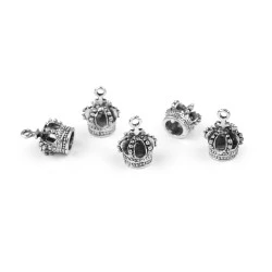 Coroana / pandantiv 12x16 mm - Platinum (5 Bucăți)