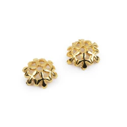 Capace de mărgele fulg de zăpadă ø8 mm - Auriu (10 Bucăți)