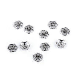 Capace mărgele floare ø12 mm - Platinum (10 Bucăți)