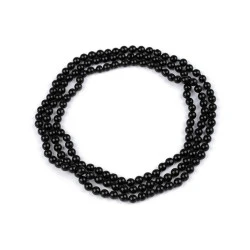 Colier de perle lung, retro - Negru (1 Bucată)