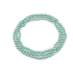 Colier de perle lung, retro - Verde salvie deschis (1 Bucată)