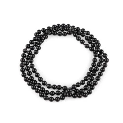 Colier de perle lung, retro - Negru (1 Bucată)