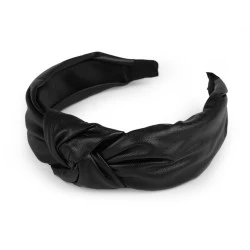 Bentita de piele cu nod - Negru (1 Bucată)