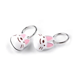 Pandantiv cu clopotel animale, dovleac - Alb (10 Bucăți)