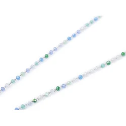 Colier din oțel inoxidabil cu strasuri - Verde albastrui deschis (1 Bucată)