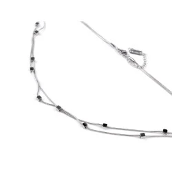 Colier dublu din oțel inoxidabil - Argintiu (1 Bucată)