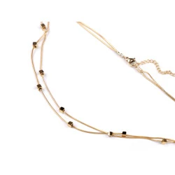 Colier dublu din oțel inoxidabil - Auriu (1 Bucată)