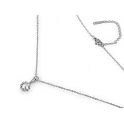 Colier din oțel inoxidabil cu strasuri - Cristal (1 Bucată)