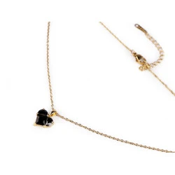 Colier din oțel inoxidabil cu strasuri - Jet (1 Bucată)