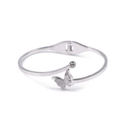 Bratara din otel inoxidabil cu strasuri - Argintiu (1 Bucată)