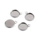 Baza pandantiv / caboson din inox ø12 mm - Platinum (4 Bucăți)
