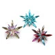 Broșă fulg de zapada cu strasuri - Albastru azur (1 Bucată)