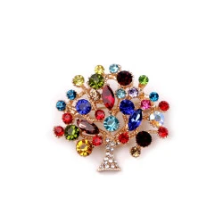 Brosa arborele vietii cu strasuri - Multicolor (1 Bucată)