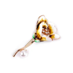 Brosa cu strasuri - Bej intens (1 Bucată)