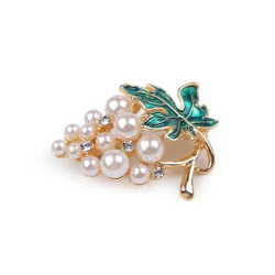 Brosa cu perle - Verde închis (1 Bucată)