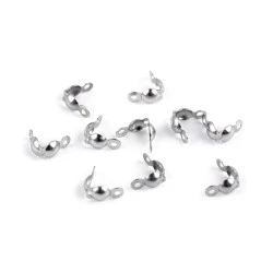 Calote / crimpuri din otel inoxidabil 8 mm - Platinum (10 Bucăți)