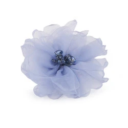 Brosa floare cu margele ø10 cm in cutie cadou - Albastru deschis (1 Bucată)