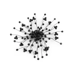 Brosa cu margele fatetate - Jet (1 Bucată)