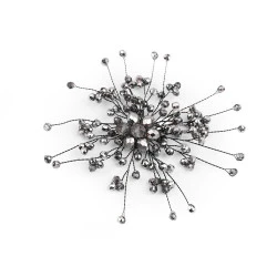 Brosa cu margele fatetate - Black diamond (1 Bucată)