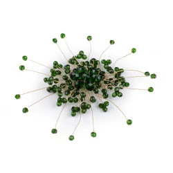 Brosa cu margele fatetate - Verde (1 Bucată)