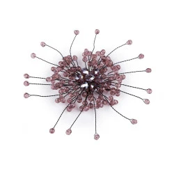 Brosa cu margele fatetate - Roz vintage (1 Bucată)