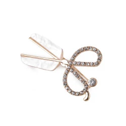 Brosa foarfeca strasuri - Cristal (1 Bucată)