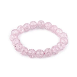 Bratara elastica din margele de sticla - Roz foarte deschis (1 Bucată)