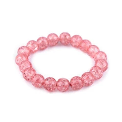 Bratara elastica din margele de sticla - Roz pudrat (1 Bucată)