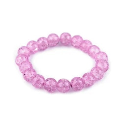 Bratara elastica din margele de sticla - Violet deschis (1 Bucată)