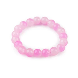 Bratara elastica din margele de sticla - Roz mediu (1 Bucată)