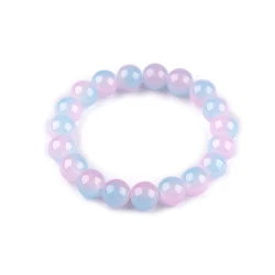 Bratara elastica din margele de sticla - Roz foarte deschis (1 Bucată)
