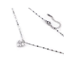 Colier din oțel inoxidabil inimă cu strasuri - Cristal (1 Bucată)