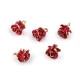 Pandantiv floare trandafir 3d 11x14 mm - Roșu (5 Bucăți)