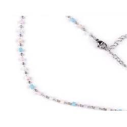 Colier din oțel inoxidabil cu strasuri - Roz foarte deschis (1 Bucată)