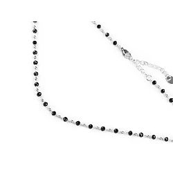 Colier din oțel inoxidabil cu strasuri - Negru (1 Bucată)