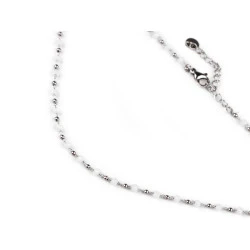 Colier din oțel inoxidabil cu strasuri - Alb (1 Bucată)