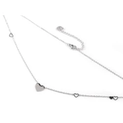 Colier inimă din oțel inoxidabil - Argintiu (1 Bucată)