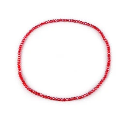 Colier elastic cu strasuri - Roșu (1 Bucată)