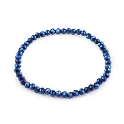 Bratara elastica cu margele fatetate - Albastru safir (1 Bucată)