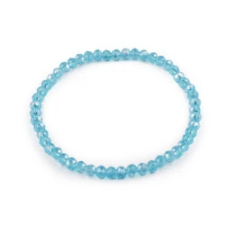 Bratara elastica cu margele fatetate - Albastru azur (1 Bucată)